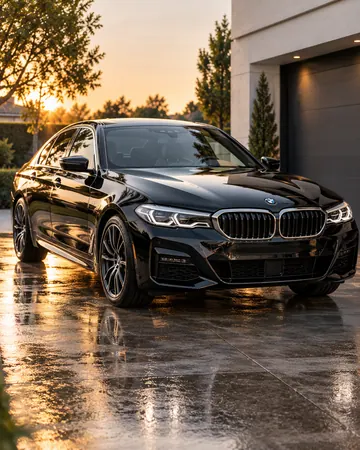 Gold Full detail: gleaming black sedan after a full wash and wax